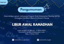 Pengumuman Libur Awal Ramadhan 1446H