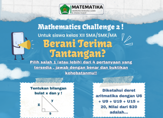 Beasiswa untuk siswa SMA/MA/SMK; Mathematics Challenge Kembali Lagi